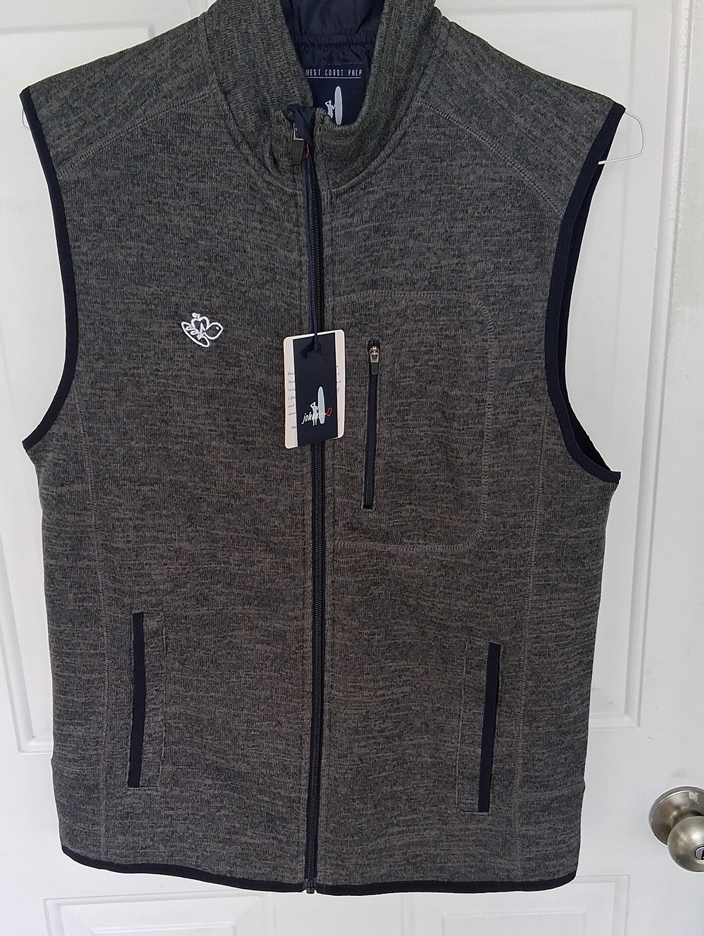 johnnie-O Heather Gray Quilted Sleeveless Vest